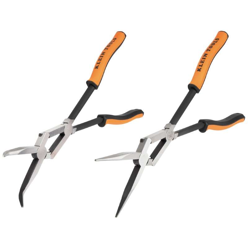Long Reach Needle Nose and Bent Nose Pliers Set, 13", 2-Piece